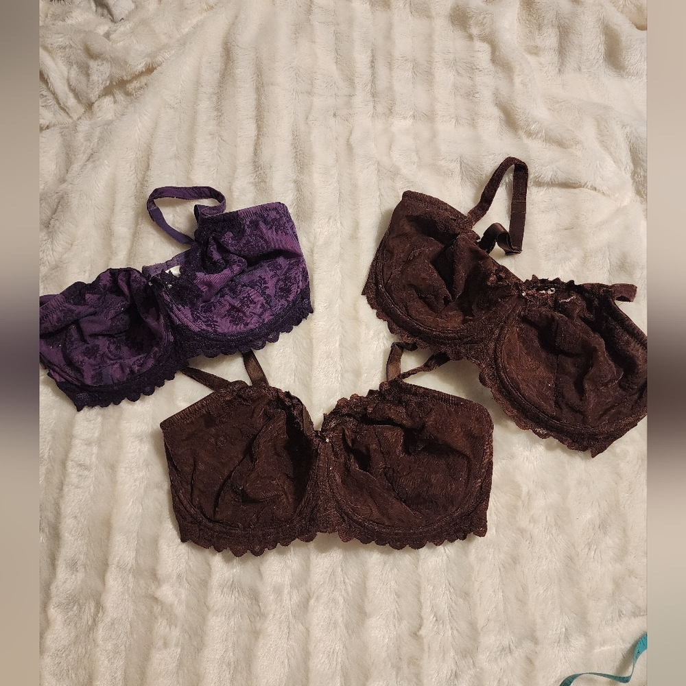 Barely Breezies Bras. THREE.